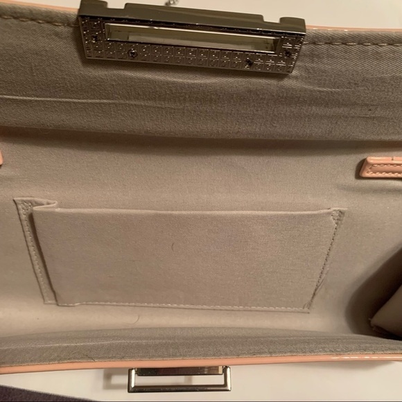 BCBGeneration clutch ballet pink patent leather crossbody with silver latch - Picture 7 of 13